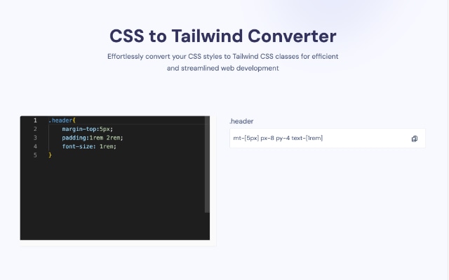 CSS To Tailwind Converter